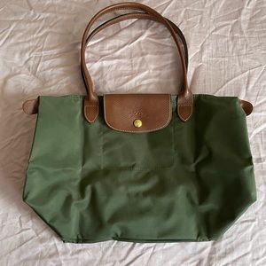 Longchamp Le Pliage Original Medium Olive Green Tote